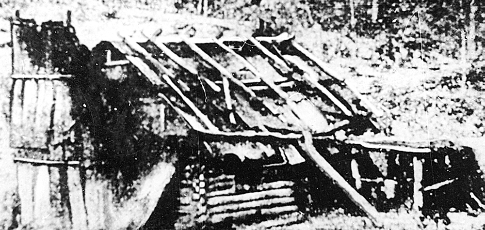 The hut at Bullock Creek in the Wombat Ranges where the Kelly boys and some friends were sluicing gold and setting up a pot whiskey still to finance a new trial for Mrs Kelly. Image: Max Brown